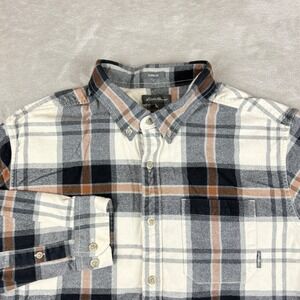 Eddie Bauer Shirt Mens L Classic Fit Plaid Flannel Button Up Outdoors Hiking EUC